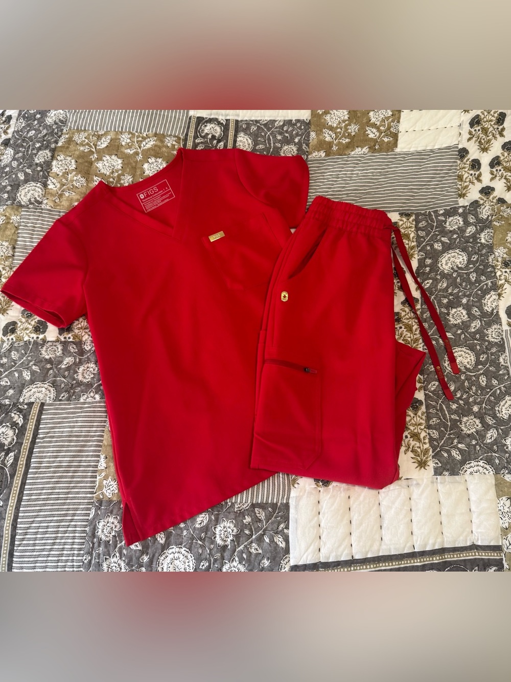 Figs Women’s Lunar New Year Pop Red Scrub Set
